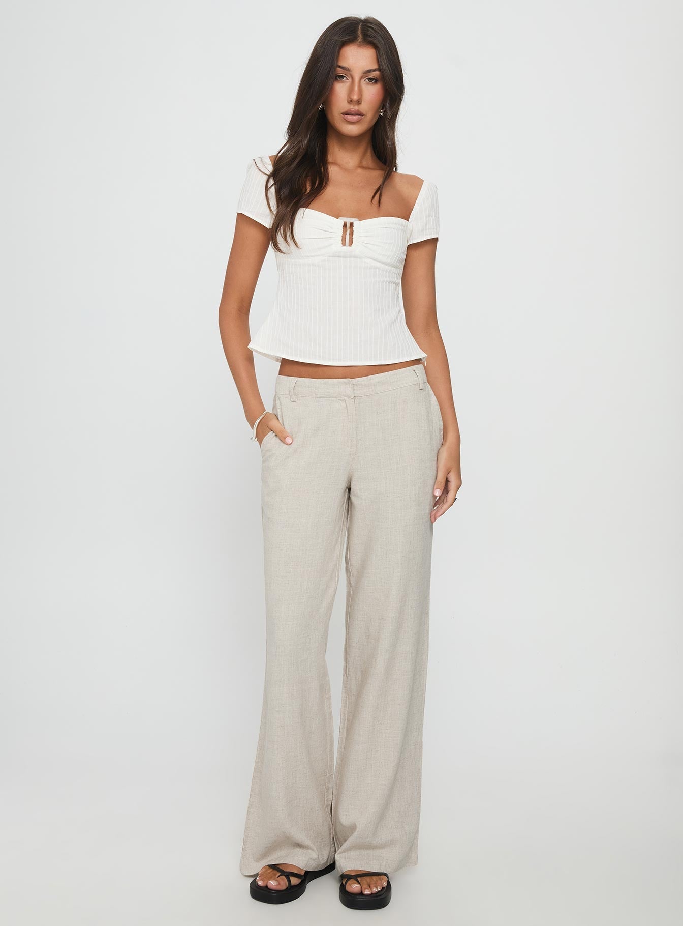 Isabetta Short Sleeve Top White