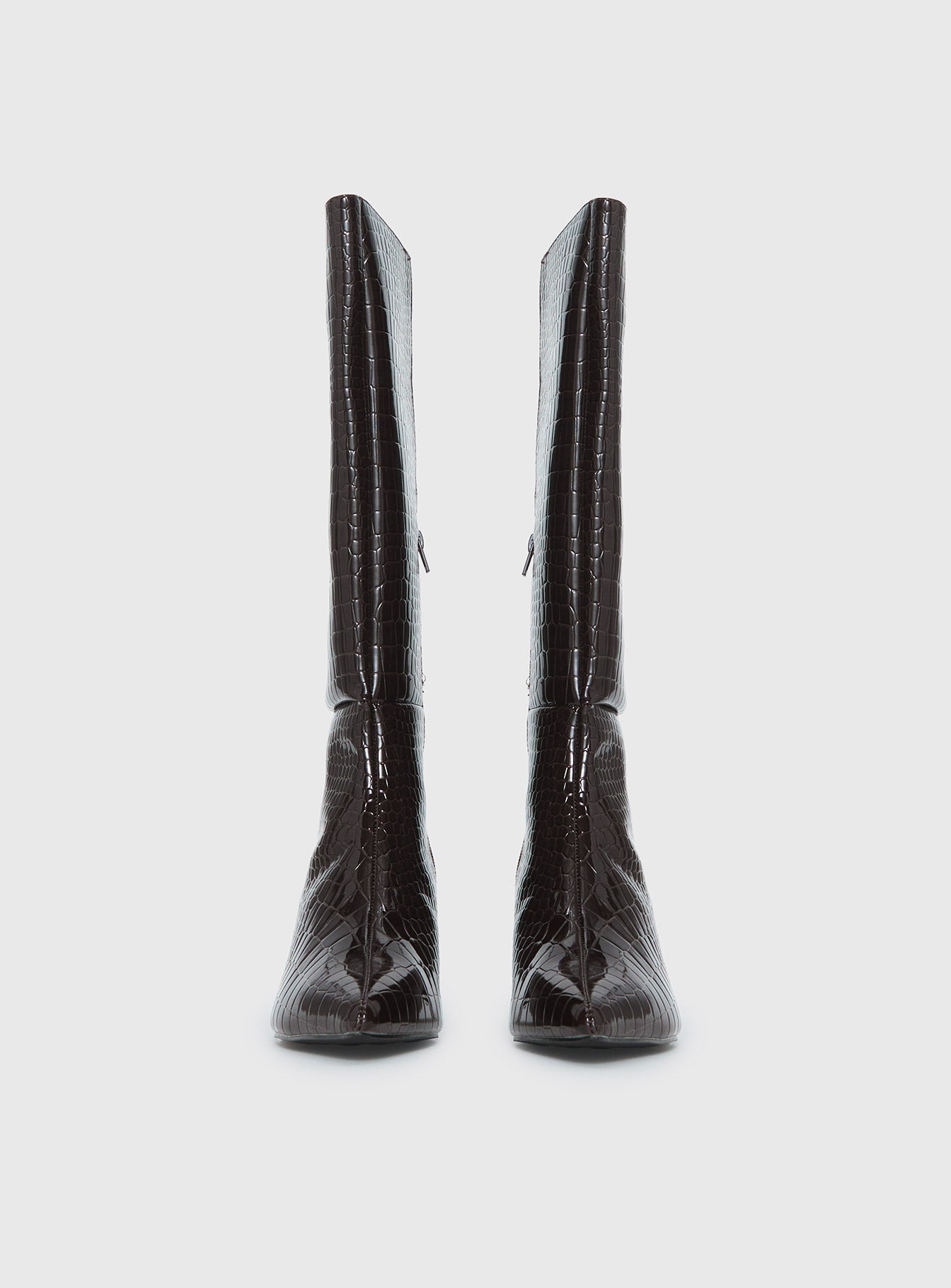 Therapy Dove Knee High Boots Chocolate Croc