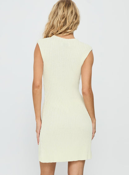 Kandy Knit Mini Dress Cream