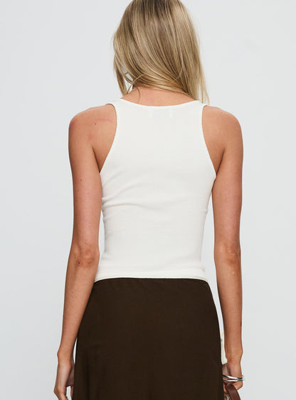 Nani Scoop Knit Tank White
