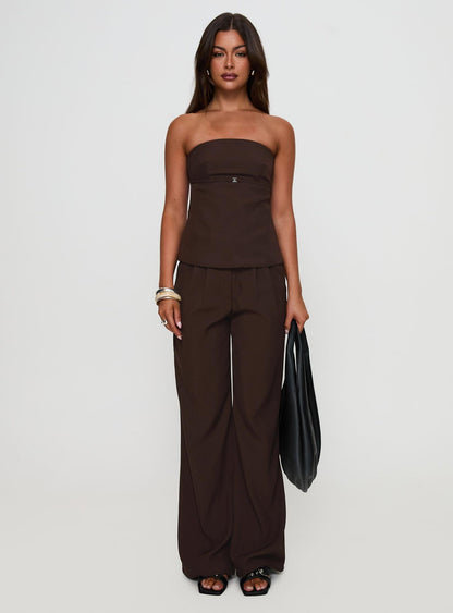 Irresistible Strapless Top Chocolate Petite